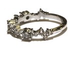 New 14k white gold .96ct round diamond wedding band anniversary ring 3.1g 6.5 — photo 3