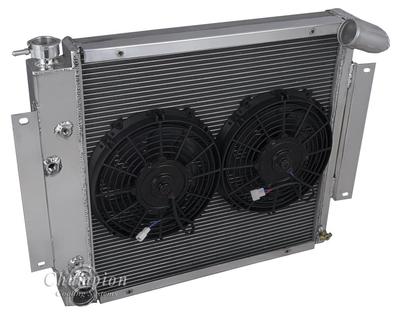 71-80 International Scout Aluminum 3 Row KR Champion Radiator Fan Combo