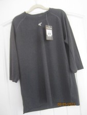 NWT Easton Youth Medium 10-12 3/4 Sleeve Raglan Baseball Shirt Gray