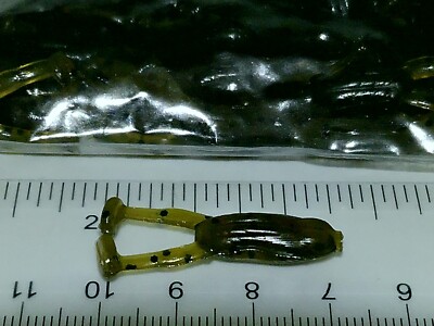 75 Gr Pumpkin GR- 1.25'' MICRO DOUBLE PADDLE FROG Soft Plastic Fishing Lures
