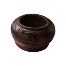Vintage Hand Carved Wooden Bowl Trinket Jewelry Rare