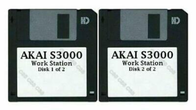 Akai S3000 Set of Two Floppy Disks Work Station