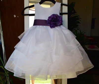 Organza White Flower Girl Dress Junior Pageant Dress Birthday Girl Dress 4613t 