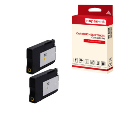 3ed69a Compatible Cartouche compatible pour HP HP712 HP 712 3ED69A Jaune x 2 - NOPAN-INK ...