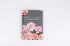 Floral Print Inspirational Hardcover Spiral Journal  Custom Lined Pages