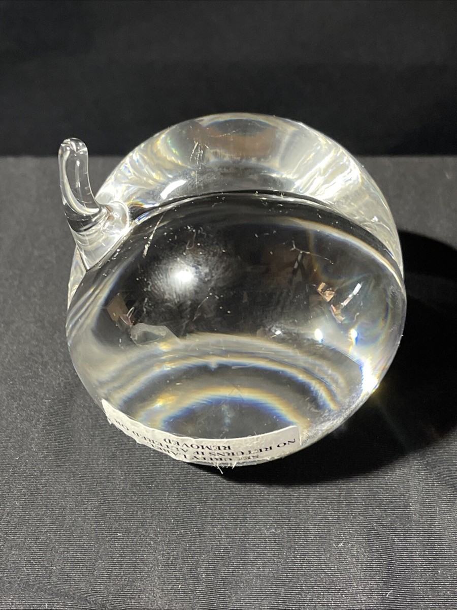 Tiffany & Co Authentic Glass Apple Paperweight Crystal Signed Rare