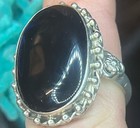 Vintage Large Sterling Silver & Black Onyx Ring. Size 8 — photo 10