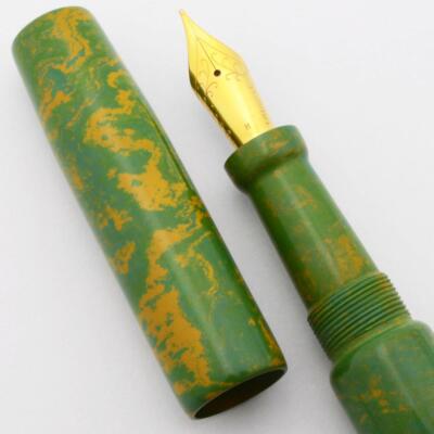Ranga Abhimanyu Premium Ebonite Fountain Pen - Green Yellow, JoWo #6 Nibs (New)