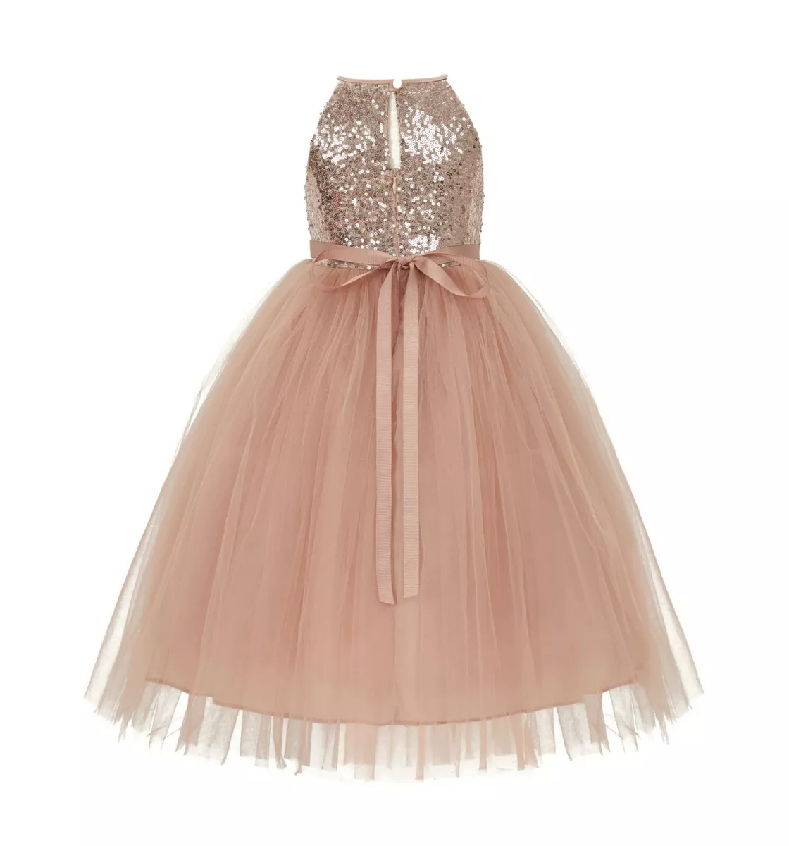 Rose gold cheap pageant dress