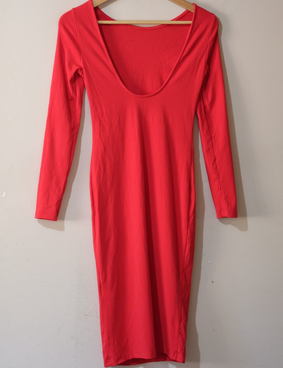 bodycon midi shirt dress SHEIN Stretch Bodycon Scoop Neck Comfy Midi T-Shirt Dress Women's S #p94-35