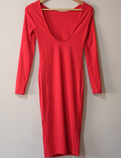 SHEIN Stretch Bodycon Scoop Neck Comfy Midi T-Shirt Dress Women's S #p94-35