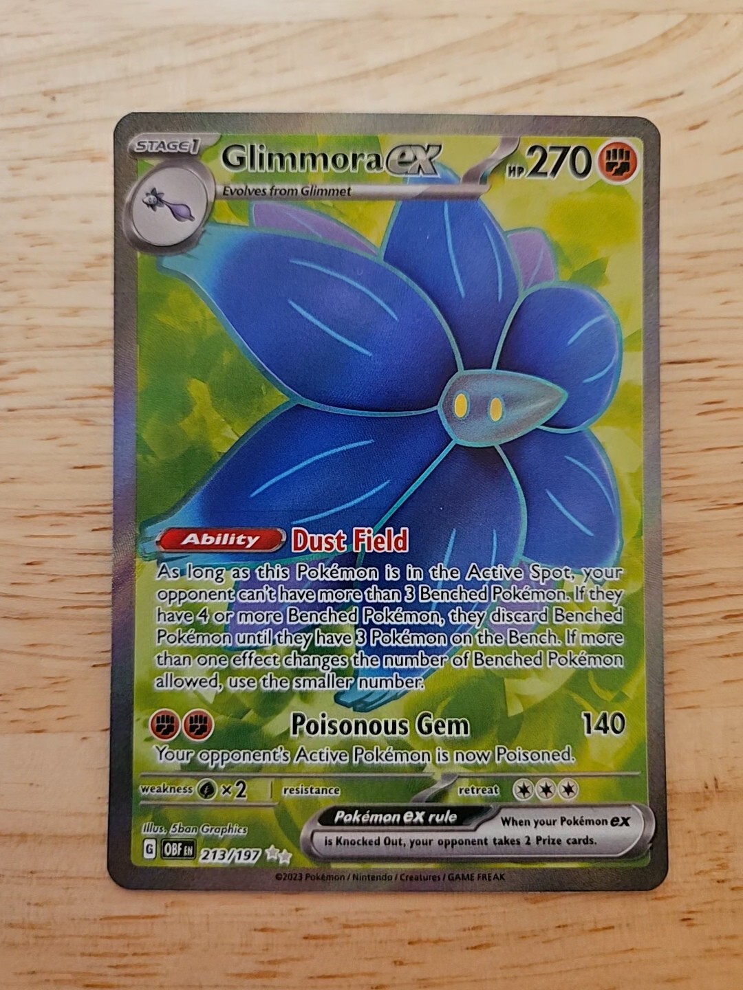 Glimmora ex 213/197 Obsidian Flames (OBF) NM Full Art Ultra Rare Pokemon Card