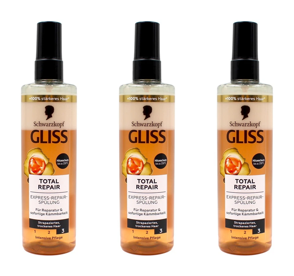 SCHWARZKOPF Gliss Total Repair Express-Repair-Spülung , 3x200ml EAN4015100813470