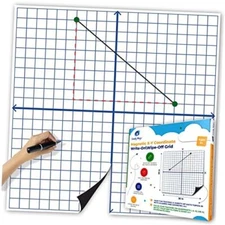 Jumbo Magnetic XY Coordinate Dry Erase Grid - Write-On & Wipe-Off Magnetic Dry 