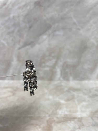 Vintage Rhinestone Bracelet Clip On Earrings Set Clear Crystal - Picture 3 of 8
