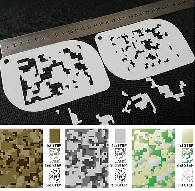 A5 AIRBRUSH STENCILS MILITARY ARMY DIGITAL CAMOUFLAGE TEXTURE PLATE CAMO
