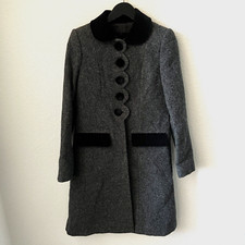 Marc Jacobs Sunday Best Coat Jacket Womens Size 0 Wool Gray Classic