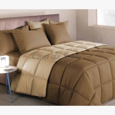 Trapunta Caleffi Modern – 1 Piazza E Mezza, Doppia Faccia, Color Nocciola, Anallergica