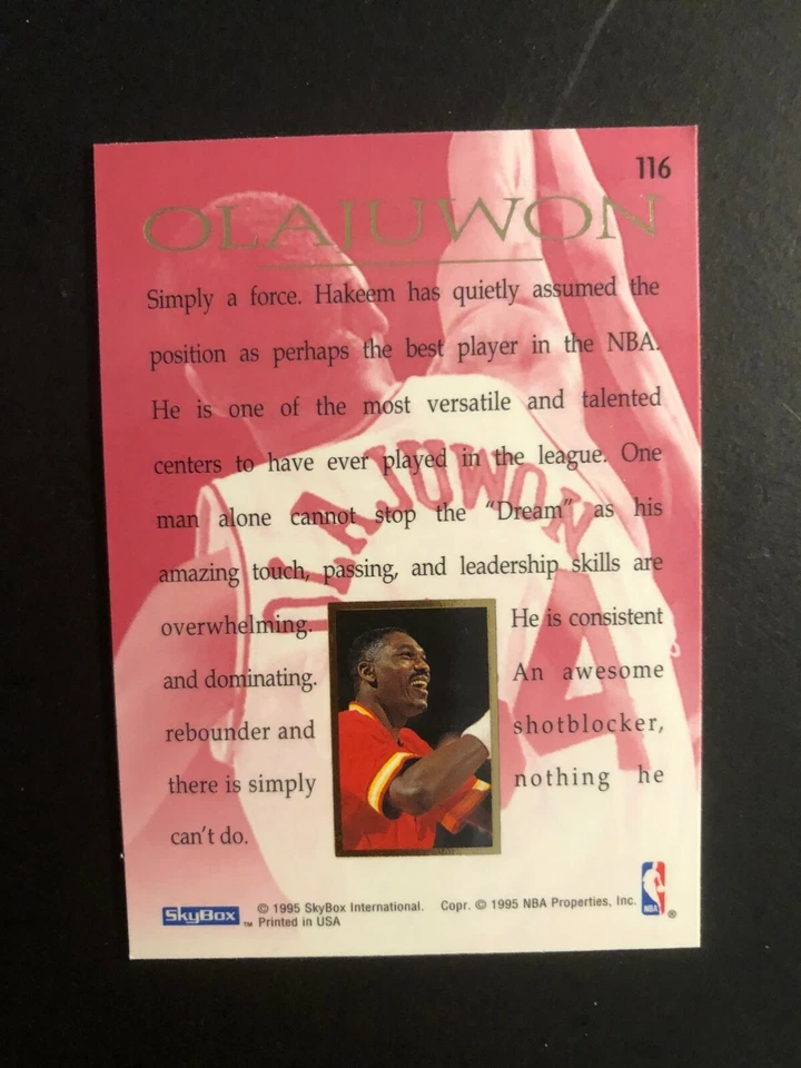 Rocke1995 HAKEEM OLAJUWON SkyBoxr # 116 Basketball Card  Made in USA - Image 4 of 4
