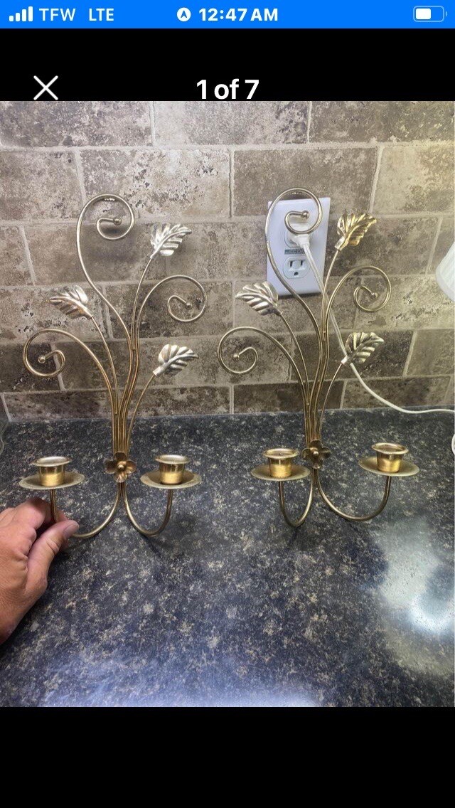 Vintage 1970’s, Set Of 2 Home Interior Brass Candle Sconce eBay