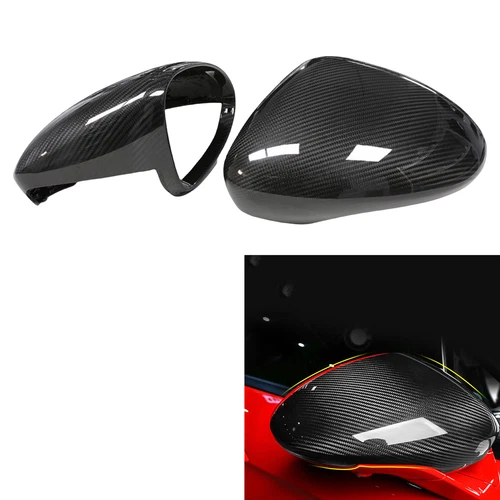 Carbon Fiber Rearview Mirror Cover W/O Assist For Porsche Panamera 971 2017-2023