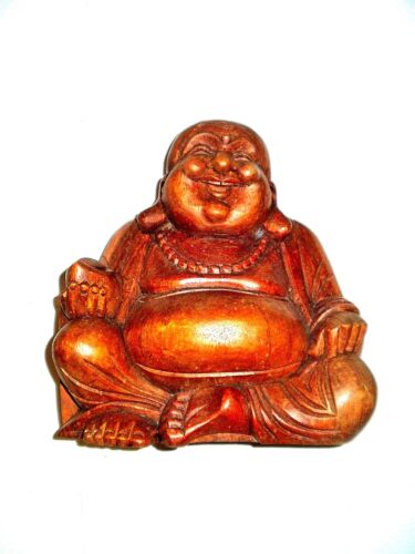 Rzeźba szczęśliwego Buddy drewniana figurka posąg mnicha klej 30 cm Bali 3-4 kg - Zdjęcie 1 z 2