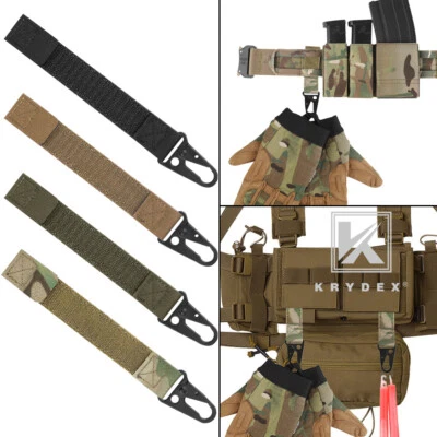 KRYDEX Tactical Hook Strap Clip Keychain Carabiner for MOLLE Belt/Tactical Vest