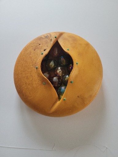 CARVED WOODEN BOWL PRIMITIVE WOOD RUSTIC HOME DECOR SIGNED BY ARTIST 10x10x3.5"