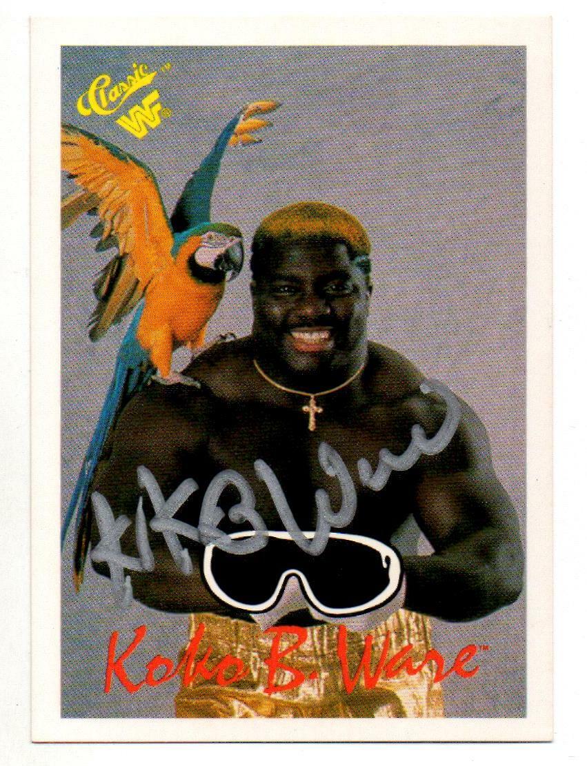 Koko B Ware Signed WWF Classic Trading Card WWE #119 Wrestler 1990