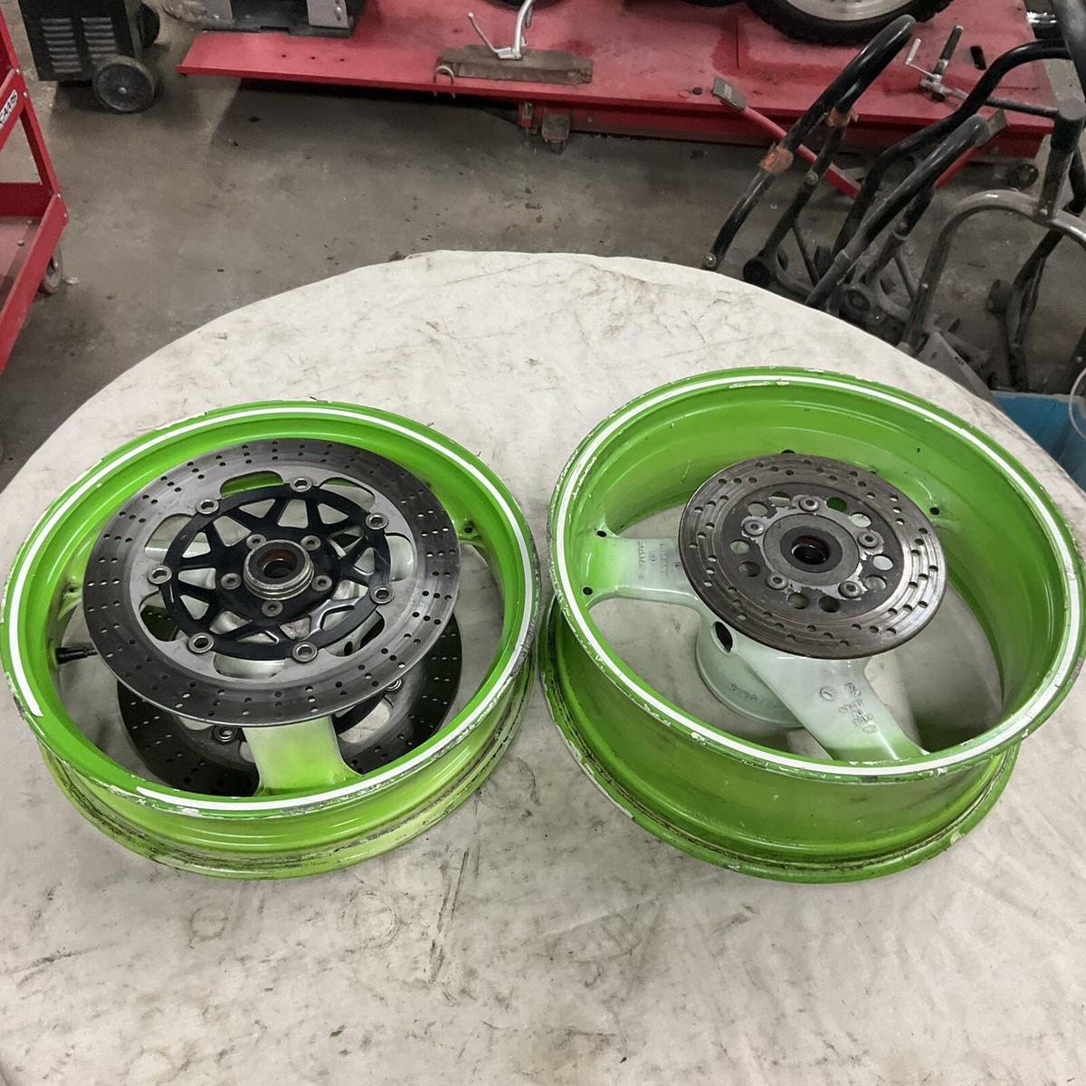 KAWASAKI ZX7R OEM WHEEL SET ZX7 Front Rear RIM Brake Rotors NICE STRAIGHT | eBay KAWASAKI ZX7R OEM WHEEL SET ZX7 Front Rear RIM Brake Rotors NICE STRAIGHT | eBay