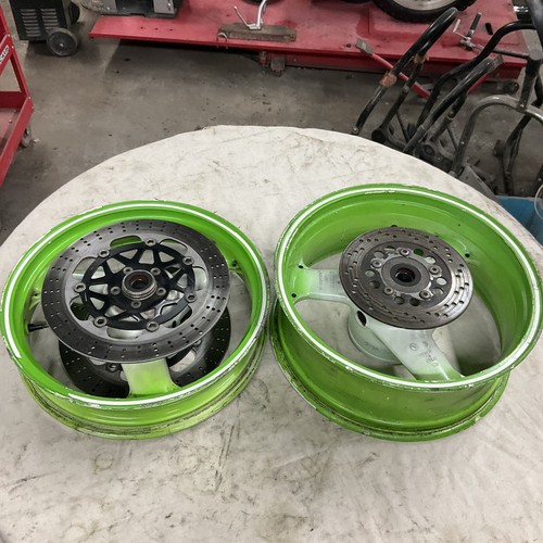 KAWASAKI ZX7R OEM WHEEL SET ZX7 Front Rear RIM Brake Rotors NICE STRAIGHT