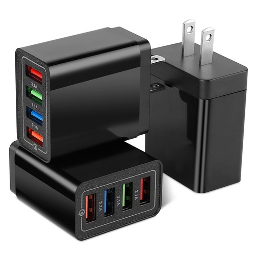 3 Pack 3 or 4 Port Fast Quick Charge USB Hub Wall Charger Power Adapter Plug - Picture 17 of 23