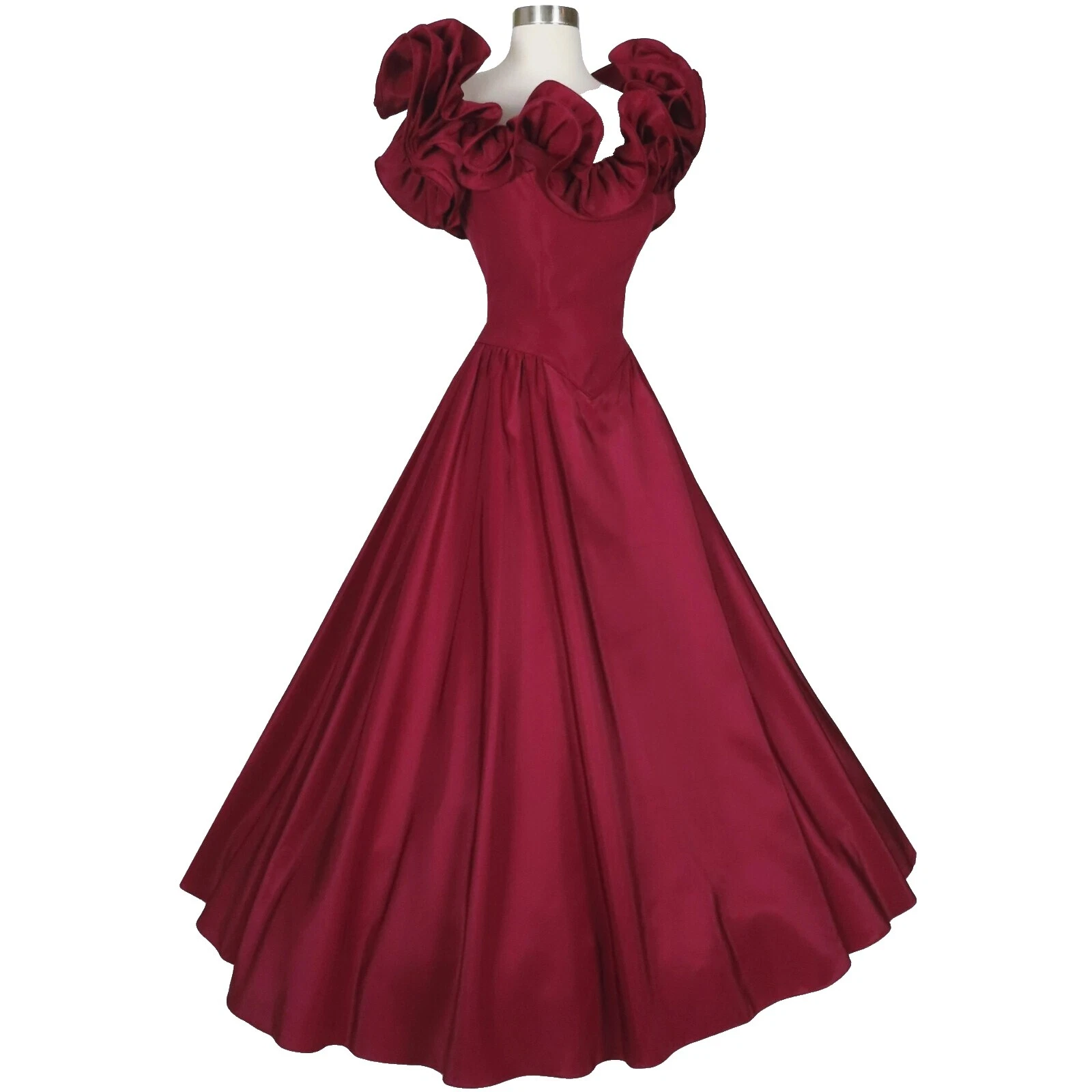 Fiesta de tafetán Vestidos VINTAGE 1980s para Mujer