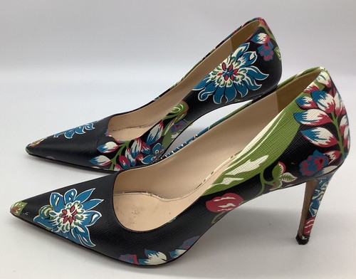 Authentic Prada Floral Heel Pump Black 38 With Replacement Heels | eBay