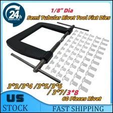 1/8" Dia For Pinball Tonka Vent Window Semi Tubular Rivet Fixt Dies Tool Kit US