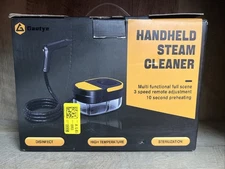 GAUTYE STEAM CLEANER, ADJUSTABLE HANDLE,  BLACK/YELLOW