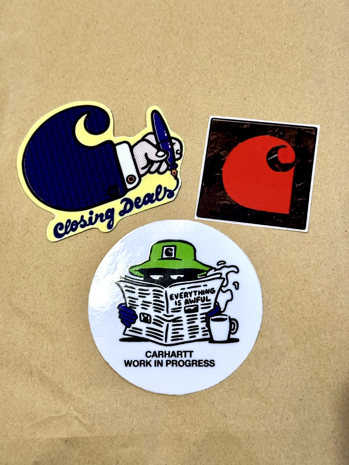 Carhartt Wip Vinyl Decal Skateboarding Sticker Pack Work & Progress