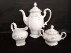 Johann Haviland Blue Garland Bavaria Germany Coffee Tea Pot  Sugar Creamer Set
