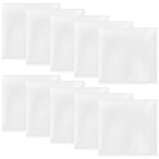10 Pack White Pocket Squares For Men, Polyester Satin Suit Handkerchiefs