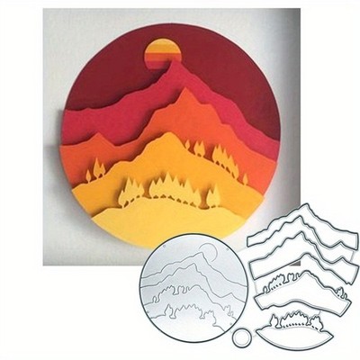 Baum Berg Sonne Stencil Cutting Dies Scrapbooking Stanzschablone Karte Album DIY