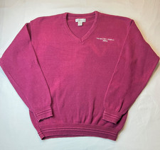 Vintage Xerox Sweater Munsingwear Mens Medium Burgundy V-neck cotton USA - Fades