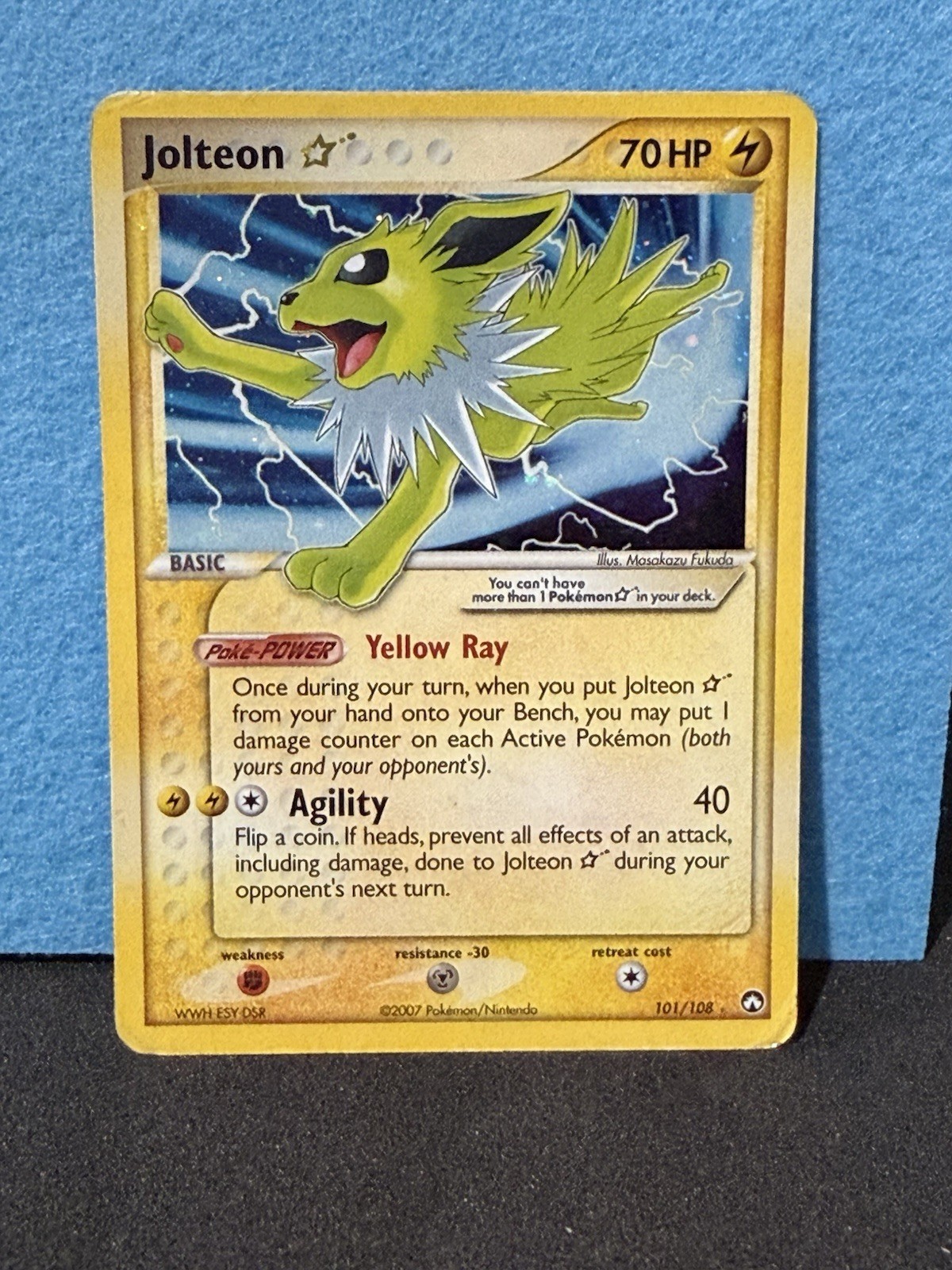 Jolteon Gold Star 101/108 EX Power Keepers Holo Rare (Heavily Played)