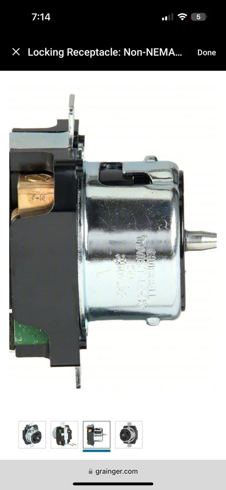 Hubbell CS8369 Locking Receptacle: Non-NEMA 50 A, 250V AC, ,3 Poles - Image 2 of 3