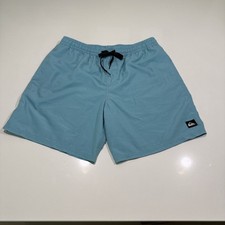 Quiksilver Men s L Board shorts Swim Trunks Aqua 8 Inseam Elastic Drawstring