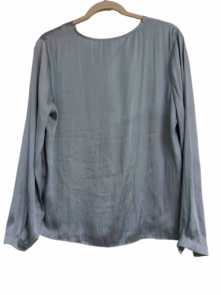 H&M Light Blue V Neck Blouse - Image 2 of 4