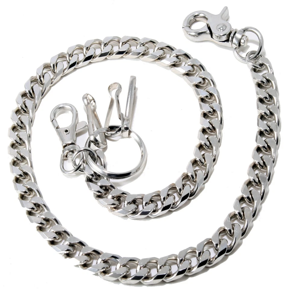 DK Strong Basic Leash Heavy Linked Jeans Wallet Key Chain (23") Silver NCS92 - Image 2 of 4