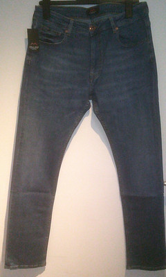 MAZ - Herren-Jeans Skinny Fit  mit braunen Ziernähten und Label Weite 36 NEU