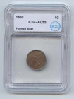 1860 Indian Head Cent, ICG AU-55, Pointed Bust