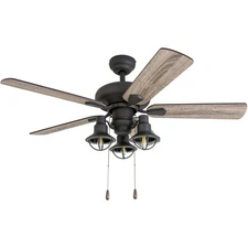 Piercy, 42 Inch Farmhouse LED Ceiling Fan with Light, Remote Control, Three M...