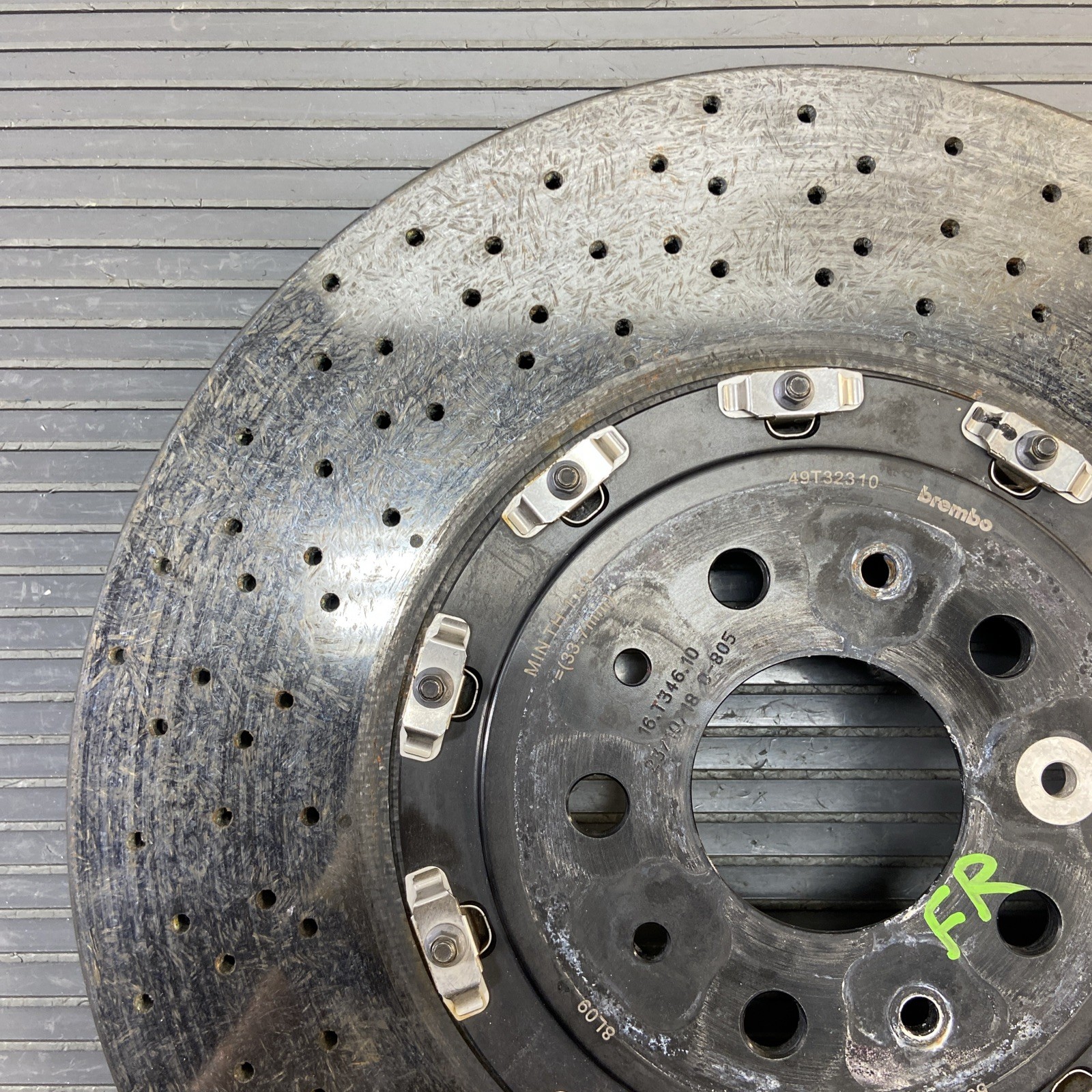 2018-2023 Ferrari Portofino RWD Front Right Brake Rotor Ceramic 10k Miles OEM